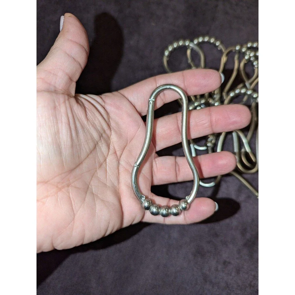 Set of 12 Silver Chrome Shower Curtain‎ Hangers